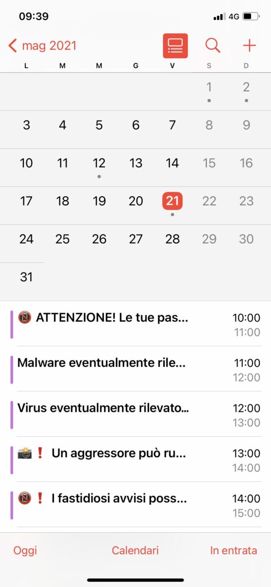 “Virus” Calendario iPhone, come eliminarlo
