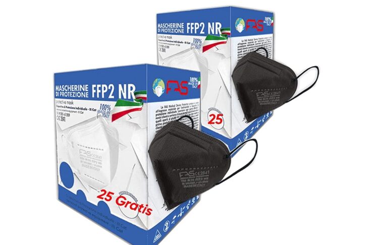 Su Amazon 30 mascherine FFP2 nere in sconto: solo 50 cent l’una!