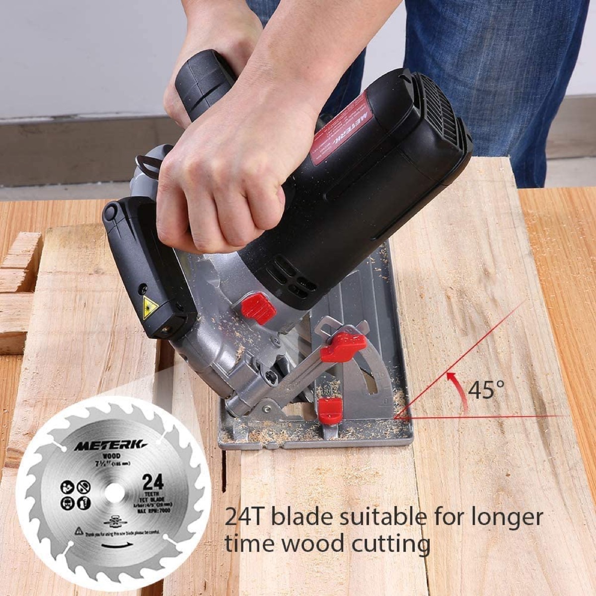 Su Amazon la sega circolare Meterk da 1500W si acquista a 55,98 euro