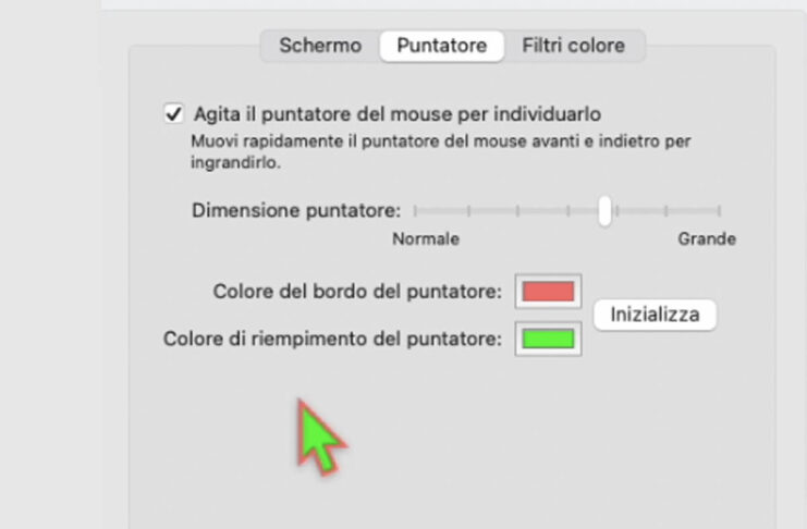 In macOS Monterey si potrà cambiare il colore del cursore del mouse