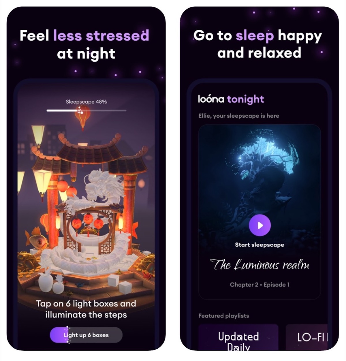 Loona è l’app per iPhone e iPad che vi aiuta a dormire