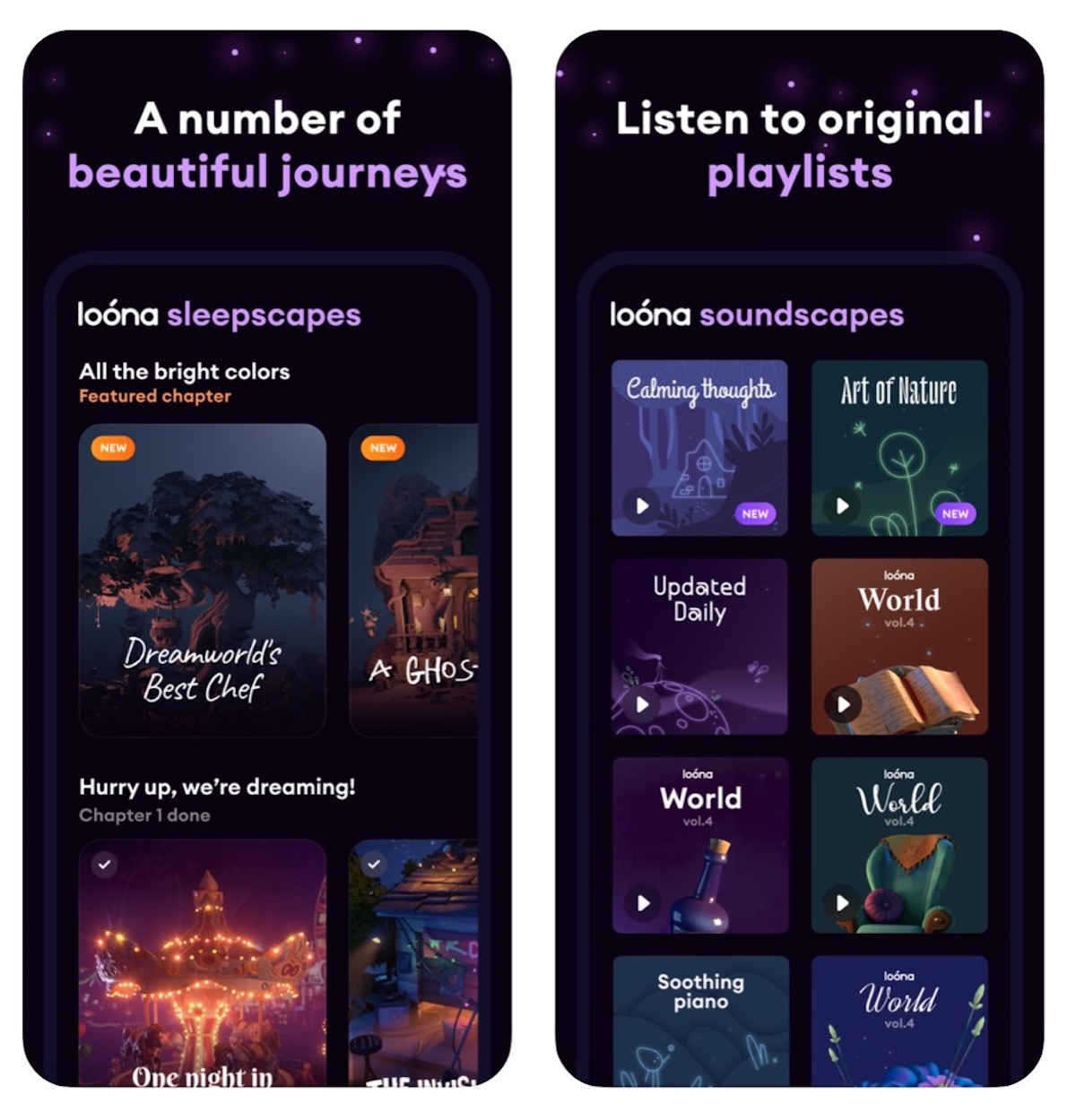 Loona è l’app per iPhone e iPad che vi aiuta a dormire