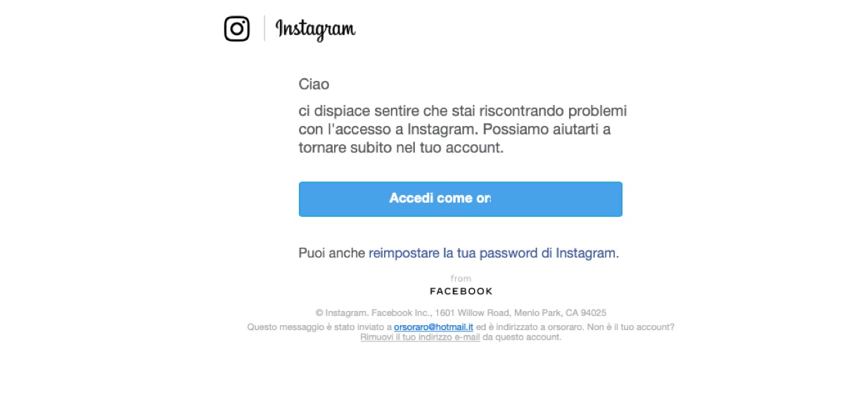 Come recuperare la password di Instagram