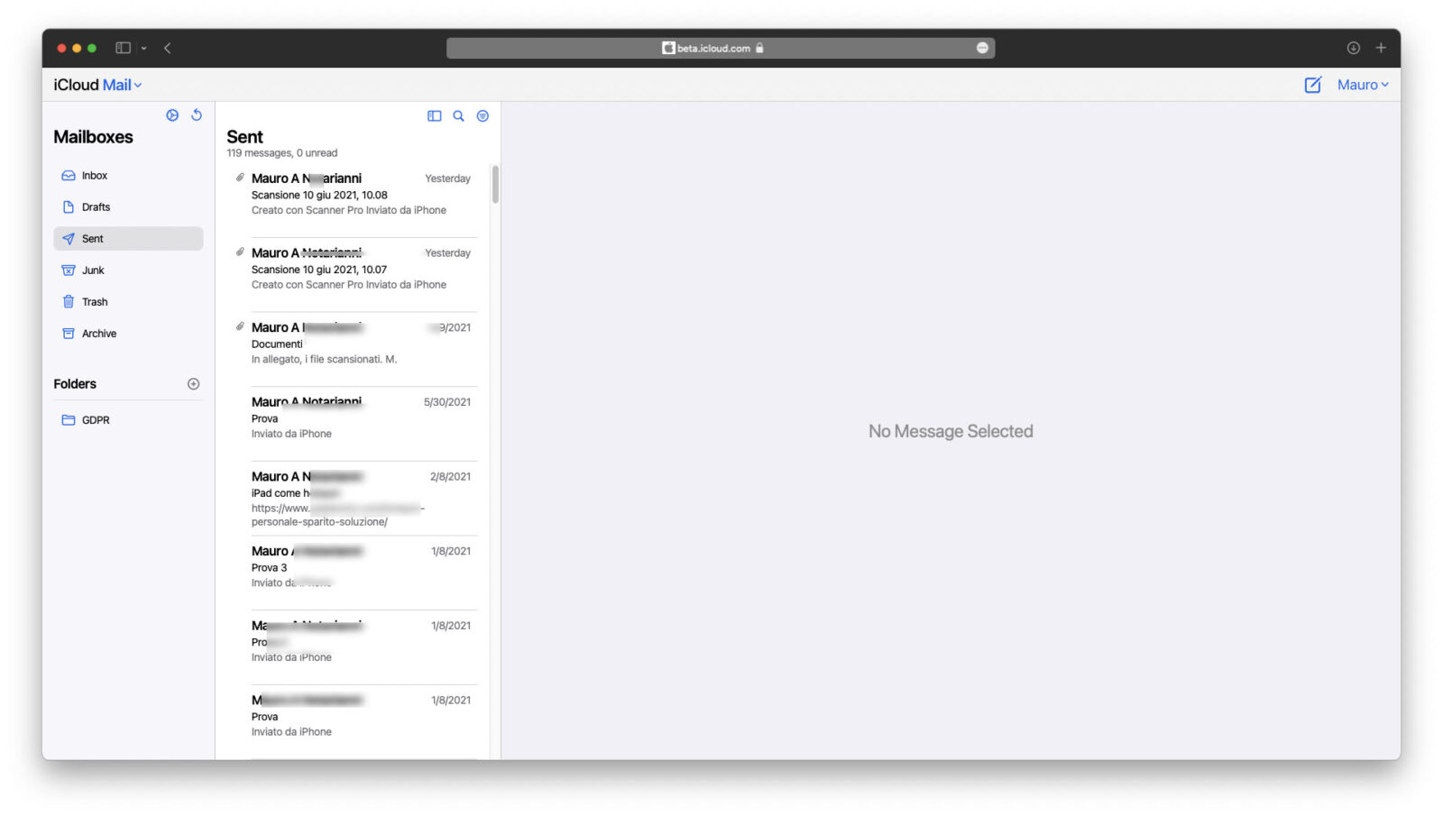 Apple, una rinfrescatina all’interfaccia di Mail su iCloud