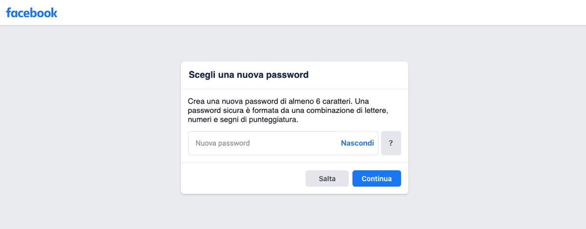Come recuperare la password di Facebook