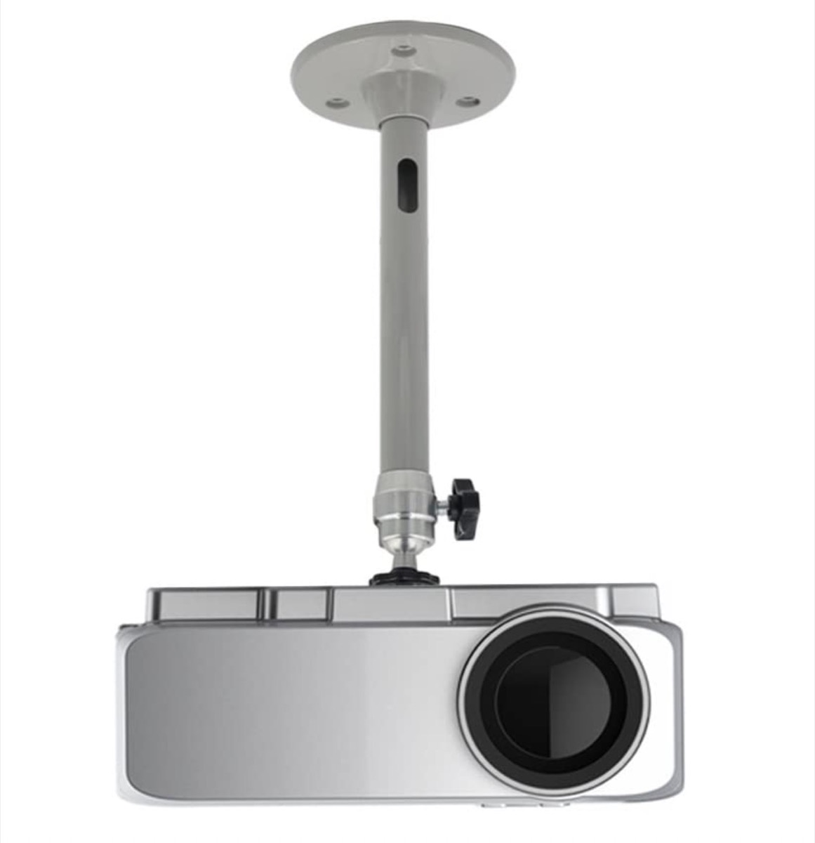 SOGHO Supporto Da Soffitto Per Videoproiettore – 7 Pezzi, Alluminio Argentato, Inclinazione 90° E Rotazione 360°, Carico 5kg