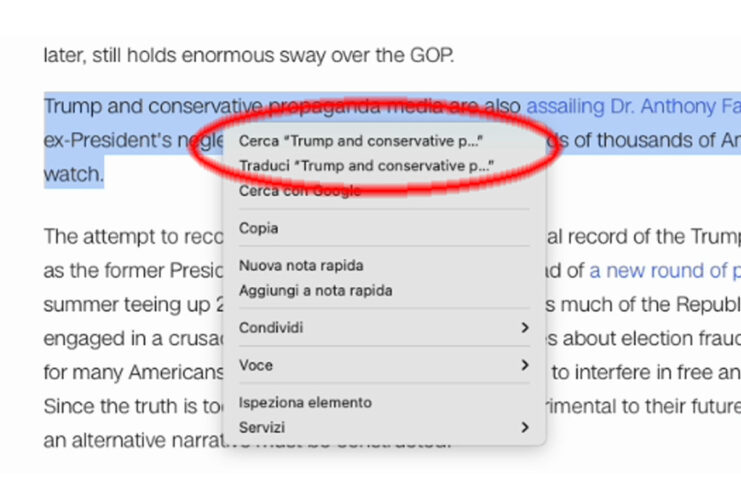 macOS Monterey, un traduttore di sistema per i testi