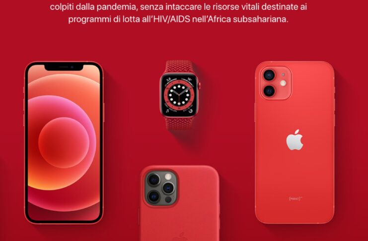 Apple collabora con (RED) contro il Covid per tutto il 2021