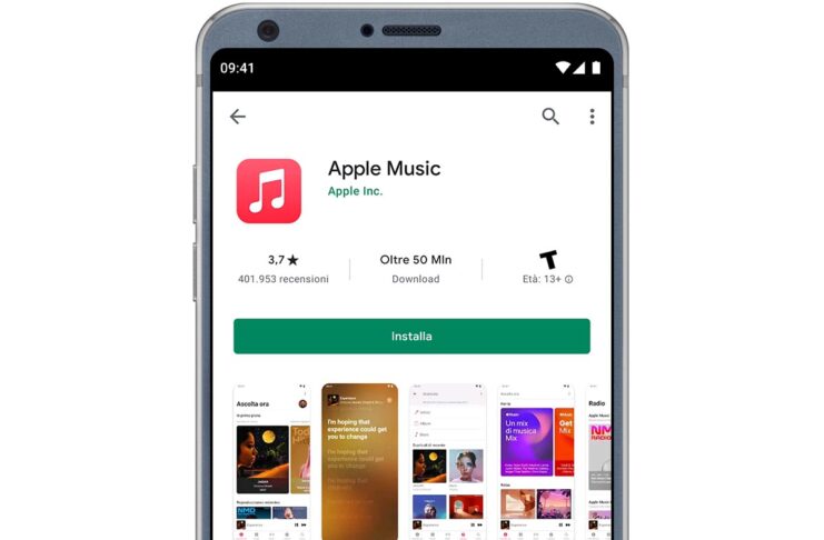Apple Music per Android con Audio Spaziale e brani lossless