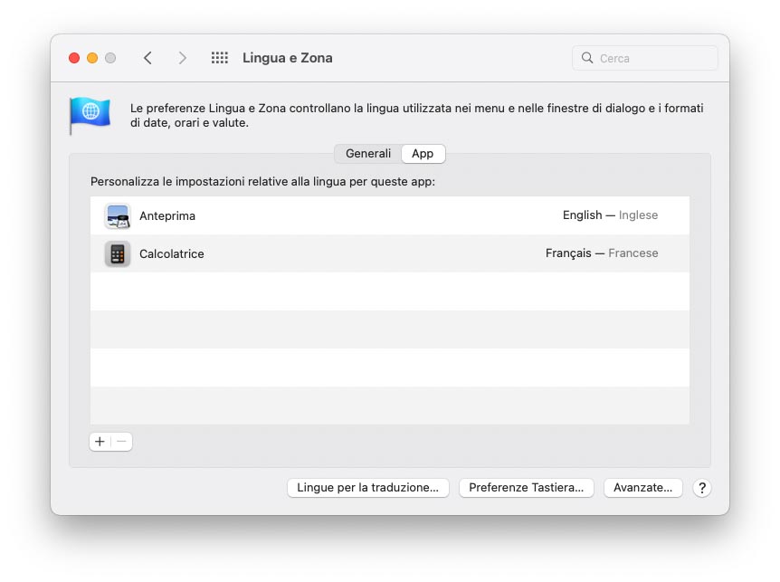 Come cambiare la lingua di una singola applicazione su Mac