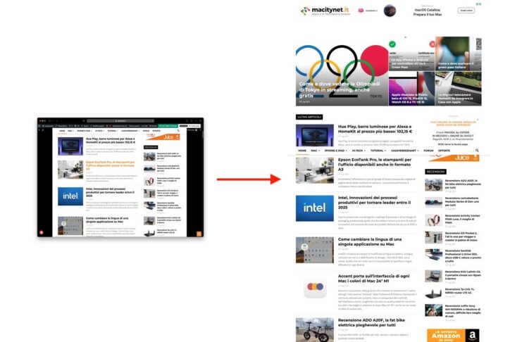 Come catturare la schermata di un intero sito web sul Mac senza nessuna utility di terze parti