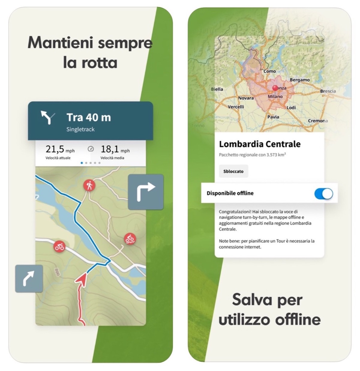 I vostri Percorsi bici, trekking e MTB dentro l’app Komoot per iPhone e Android