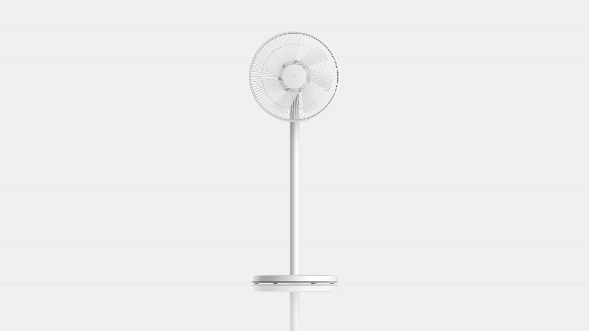 Bianco Motore BLDC Xiaomi Mi Smart Standing Fan 2 Modalità Silenziosa Controllo Tramite App Versione Italiana Fino a 100 Livelli di Ventilazione Doppie Lame Ventilatore Smart Controllo Vocale 