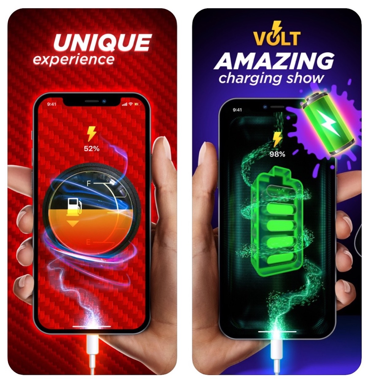 L’app VOLT anima il processo di ricarica di iPhone