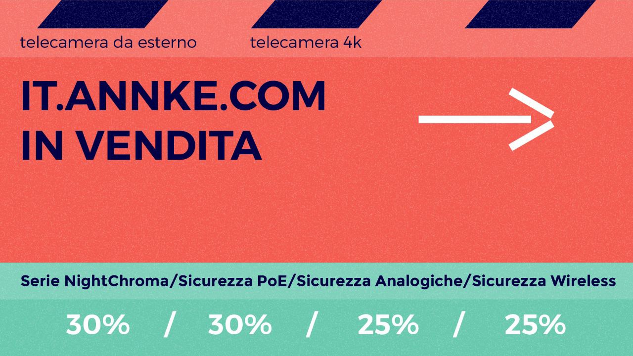 ANNKE sconta le sue camere di sicurezza fino al 30% ANNKE sconta le sue camere di sicurezza fino al 30%