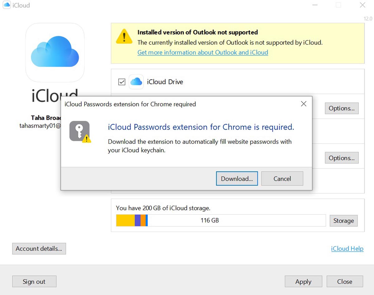 iCloud per Windows aggiornato con password manager integrato