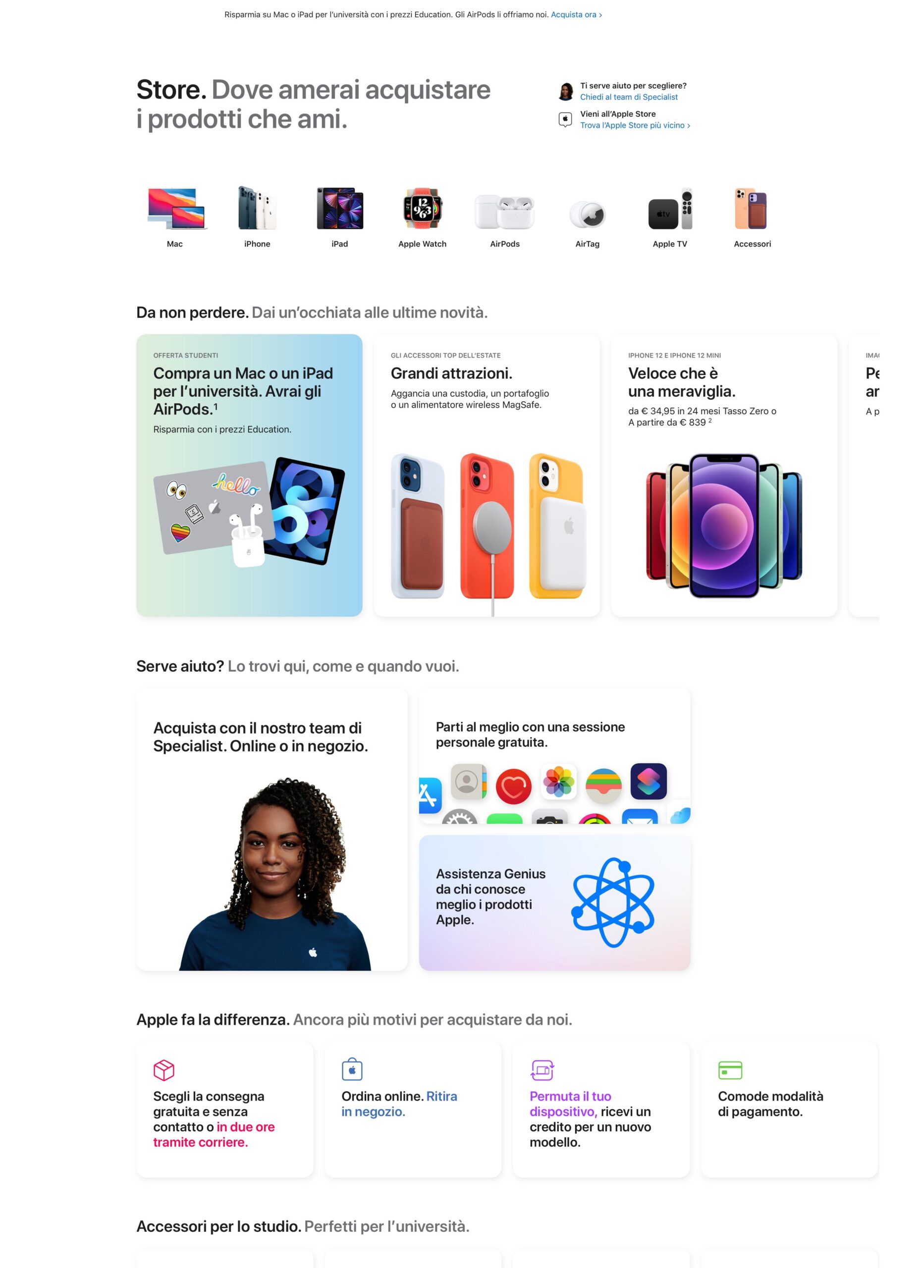 Il sito di Apple aggiornato con la sezione “Store” Il sito di Apple aggiornato con la sezione “Store”