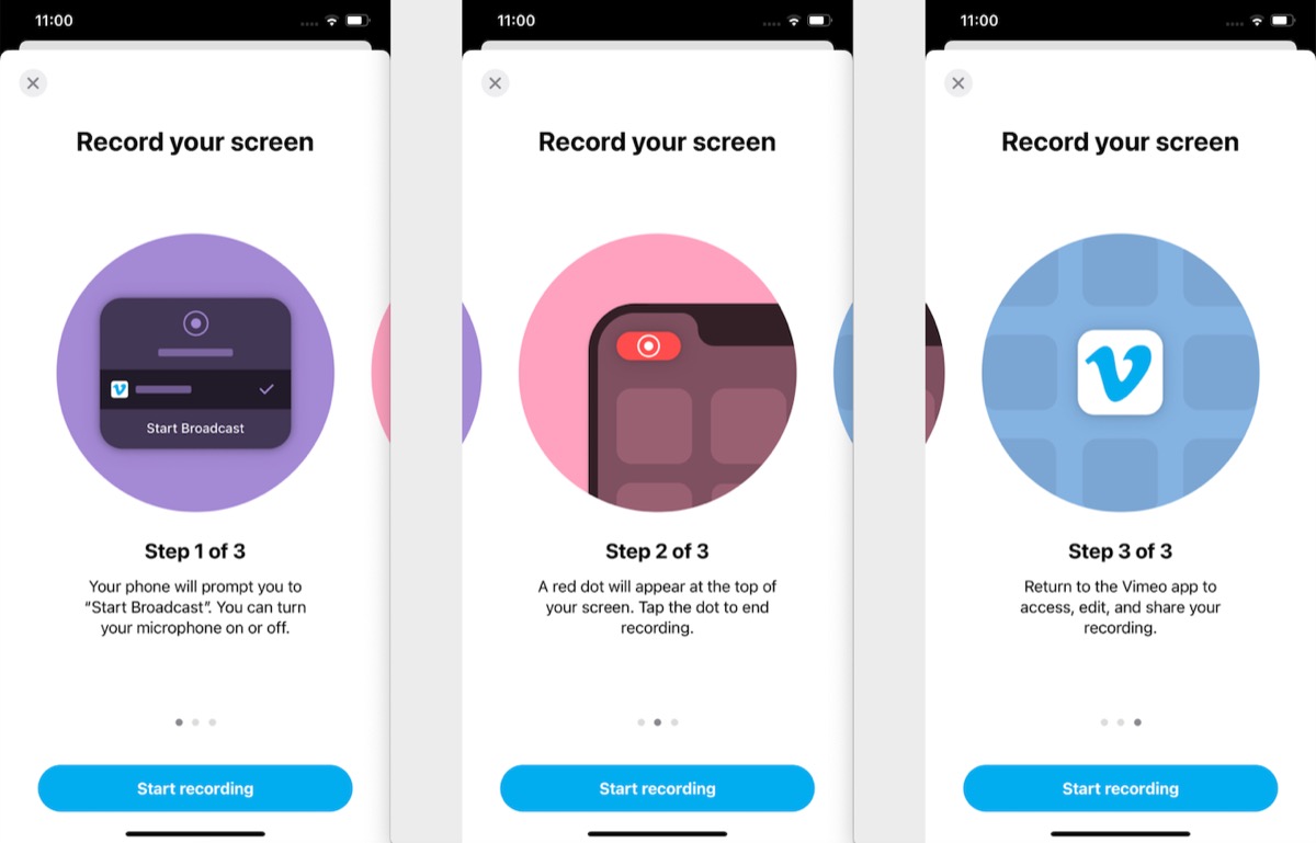 Vimeo permette di registrare lo schermo di iPhone e iPad Vimeo permette di registrare lo schermo di iPhone e iPad