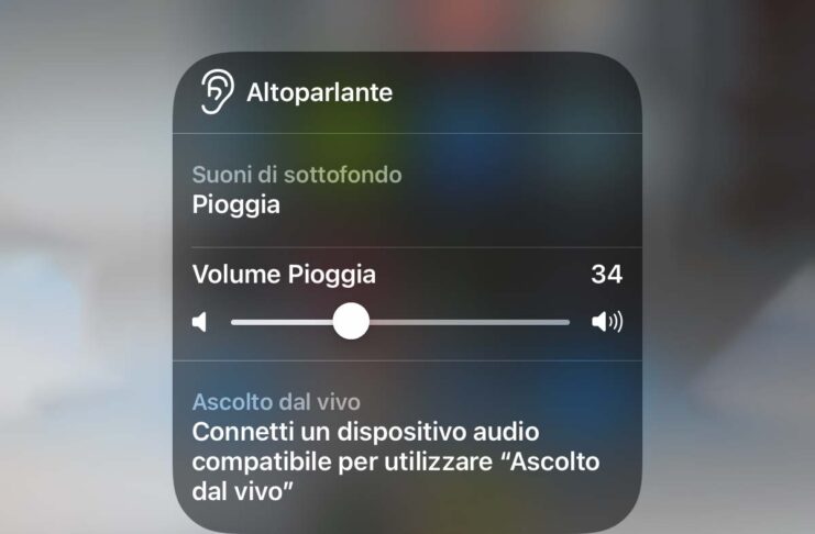 iOS 15, come usare i suoni di sottofondo