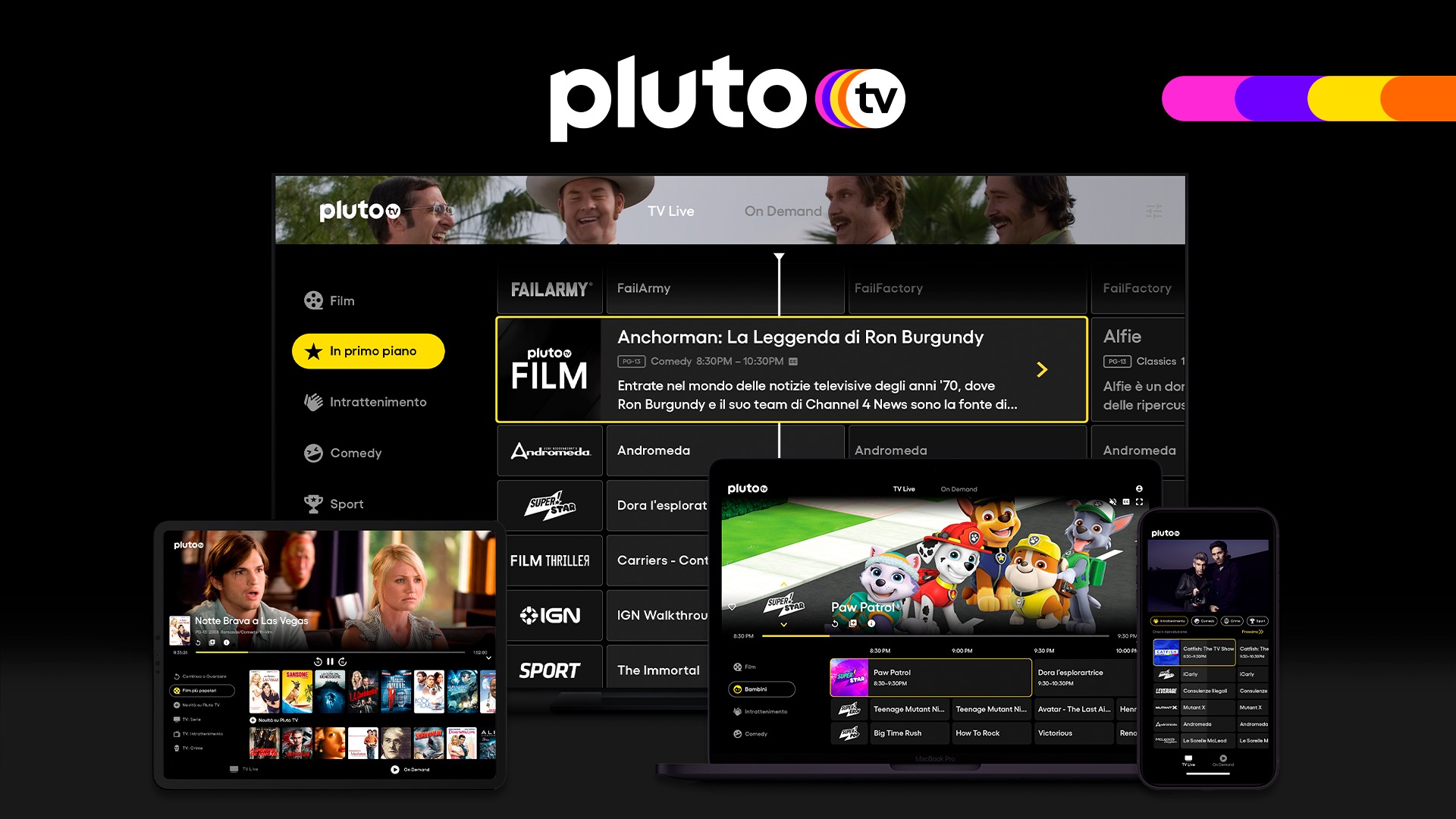 PLUTO TV in Italia dal 28 ottobre PLUTO TV in Italia dal 28 ottobre