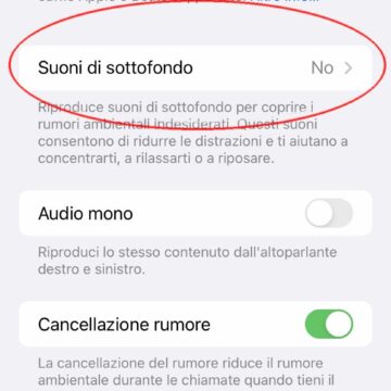 iOS 15, come usare i suoni di sottofondo