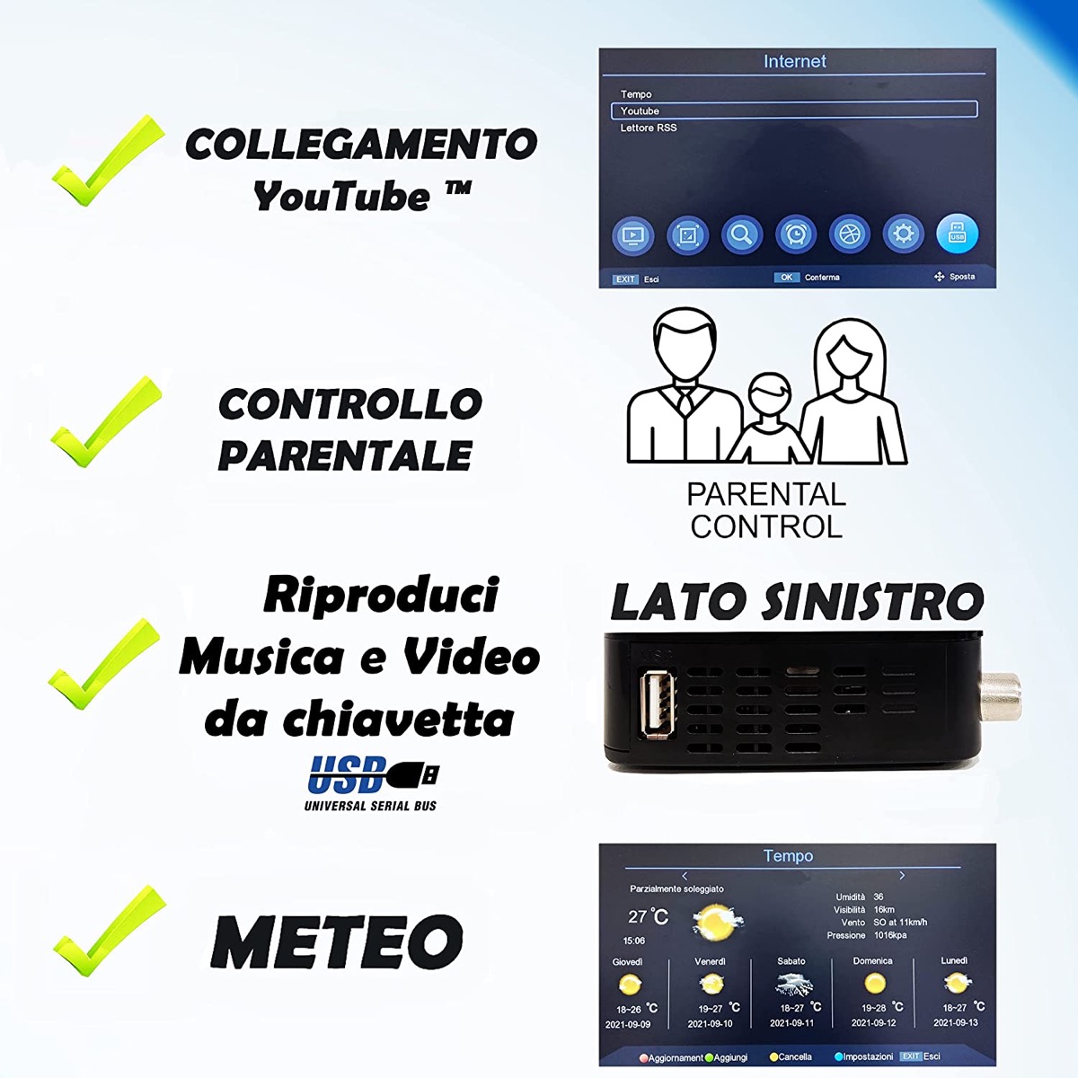 Solo 23,90 euro per il decoder DVB-T2 con YouTube
