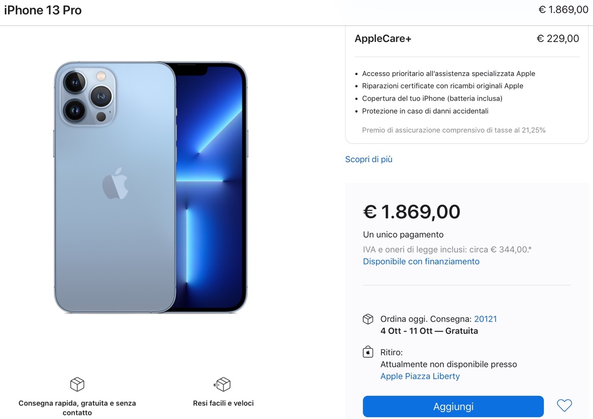 iPhone 13, i tempi di consegna si allungano per diversi modelli