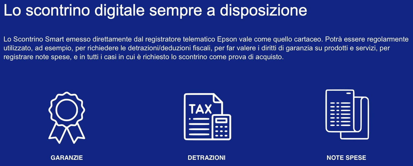 Lo scontrino digitale Smart Epson vale come quello cartaceo
