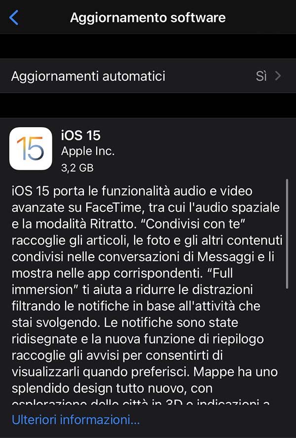 Le note di rilascio iOS 15 e iPadOS 15