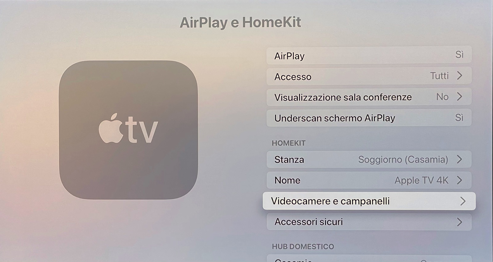 Come far apparire gli avvisi delle telecamere Homekit su Apple TV 