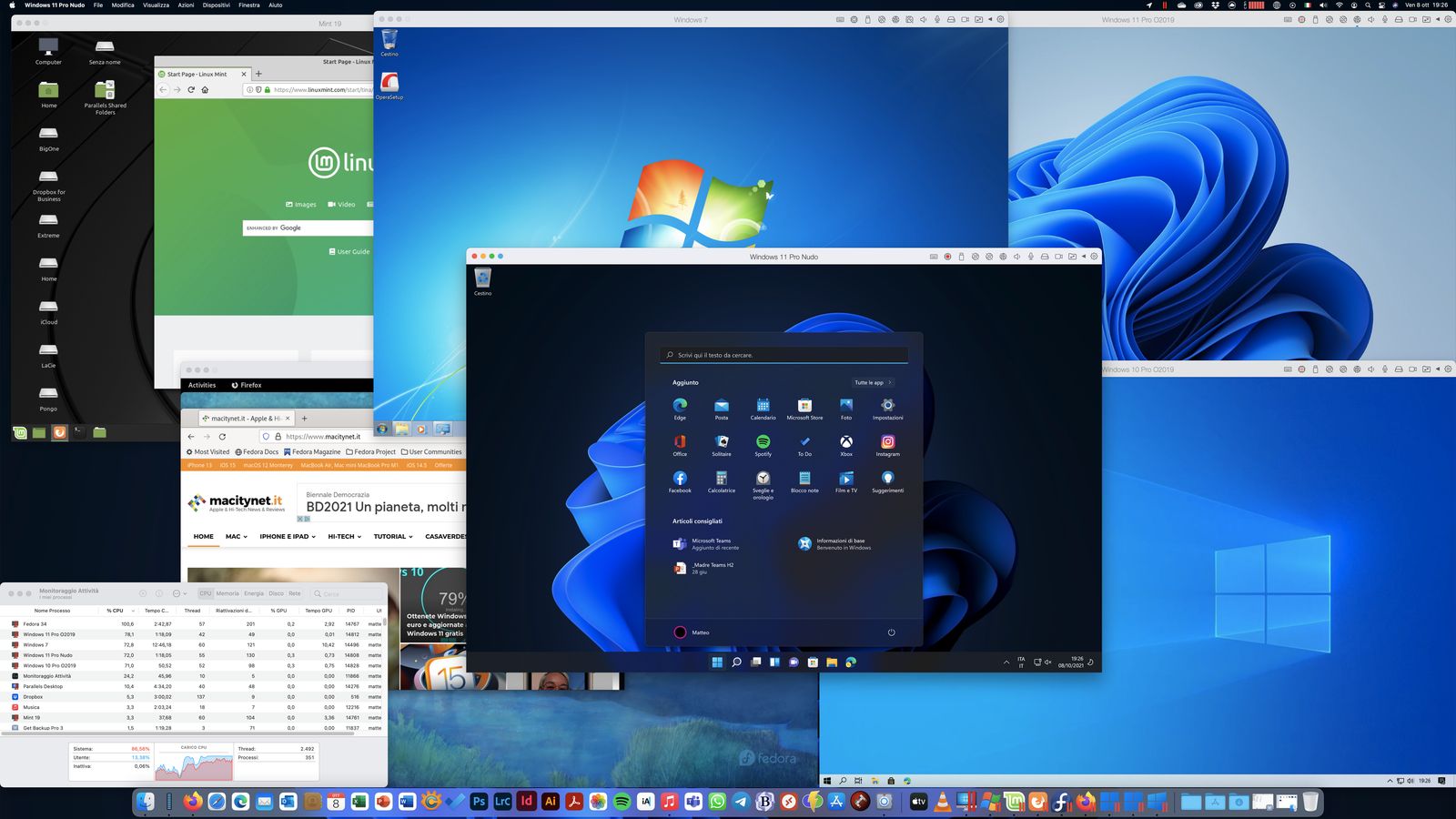 Parallels Desktop consente di virtualizzare più sistemi operativi i contemporaneamente