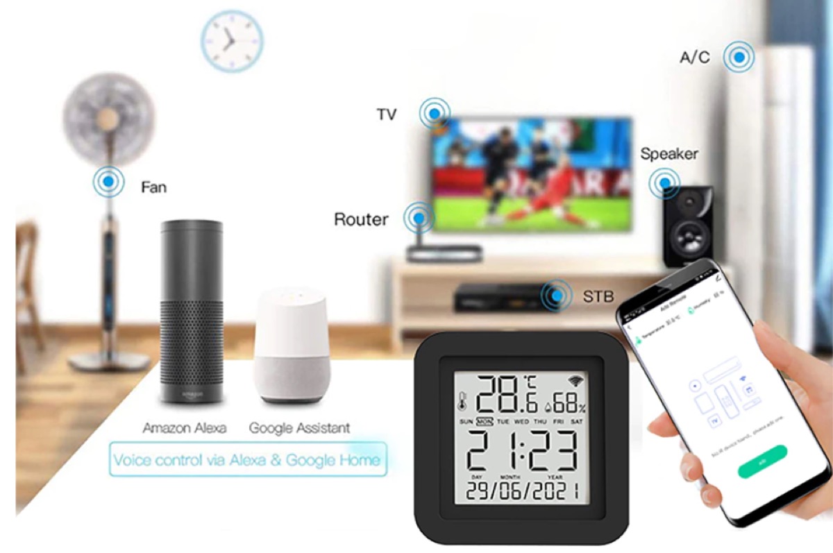 Il sensore di umidità Tuya con telecomando universale per la casa smart a 20 euro
