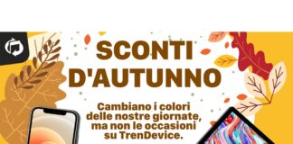 Sconti d’autunno su TrenDevice: offerte imperdibili su iPhone, iPad e Mac Ricondizionati. iPhone 12 da 639,90€, iPhone 11 da 479,90€