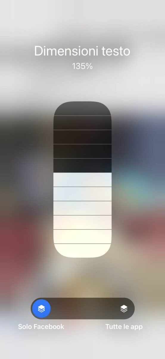 iPhone, come ingrandire il testo visualizzato solo in determinate app