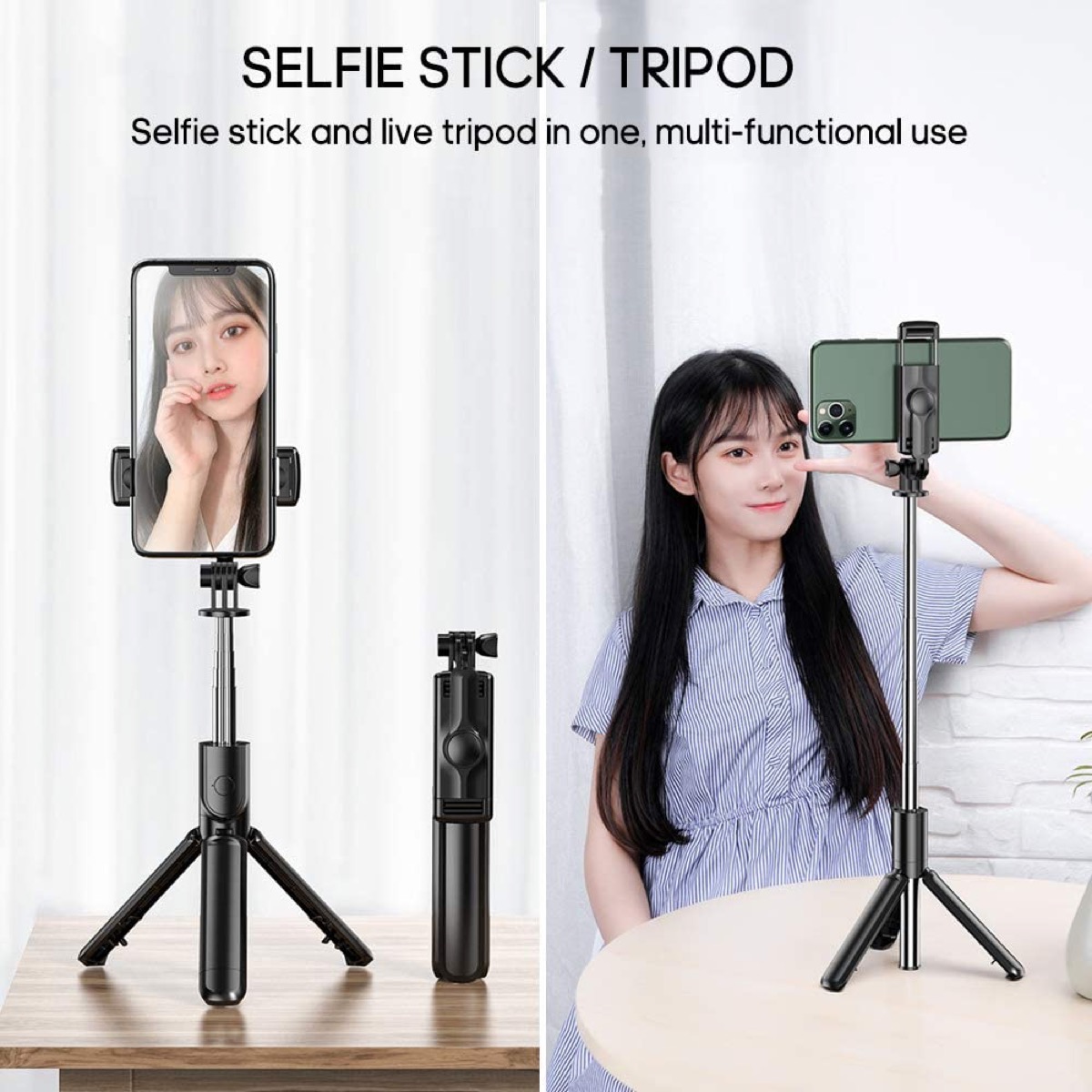 Selfie stick con treppiede e telecomando per scattare a distanza a meno di 10 euro con codice Amazon