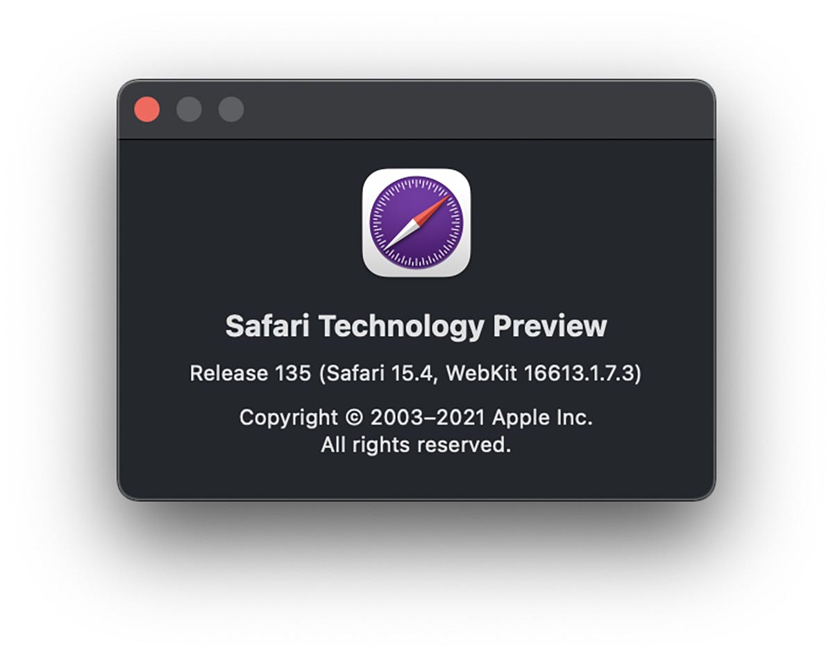 Safari Technology Preview supporta il refresh rate a 120Hz dei MacBook Pro