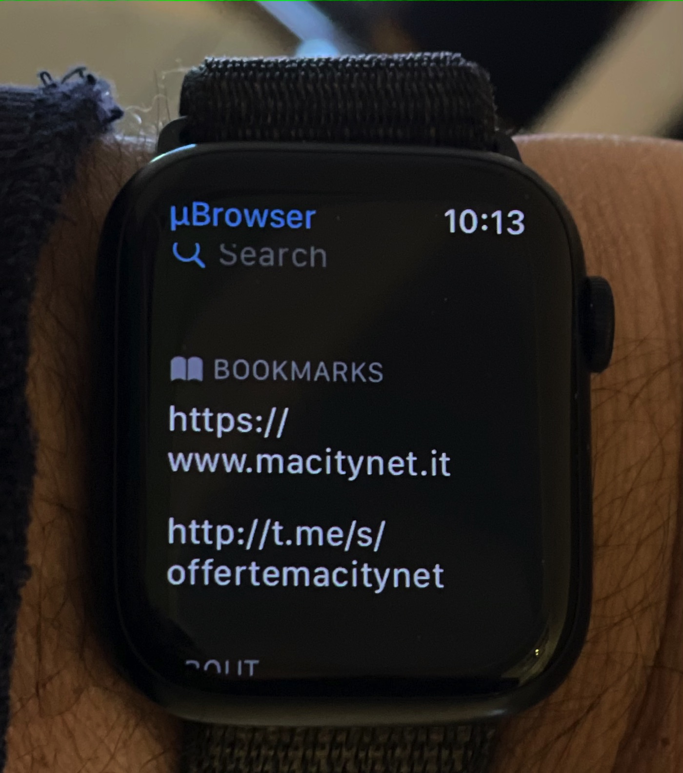 Con µBrowser navigate sul web da Apple Watch
