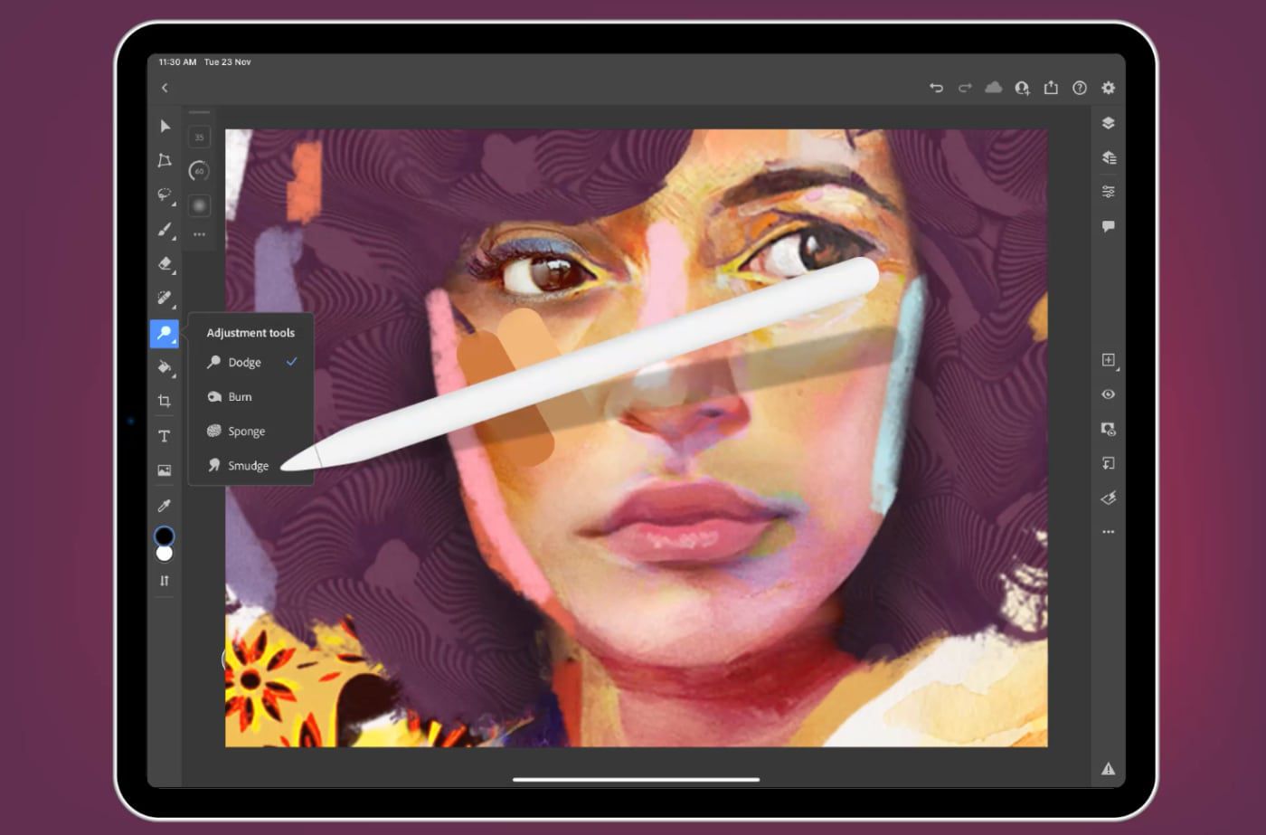 Photoshop per iPad ora con Sfumino e Spugna