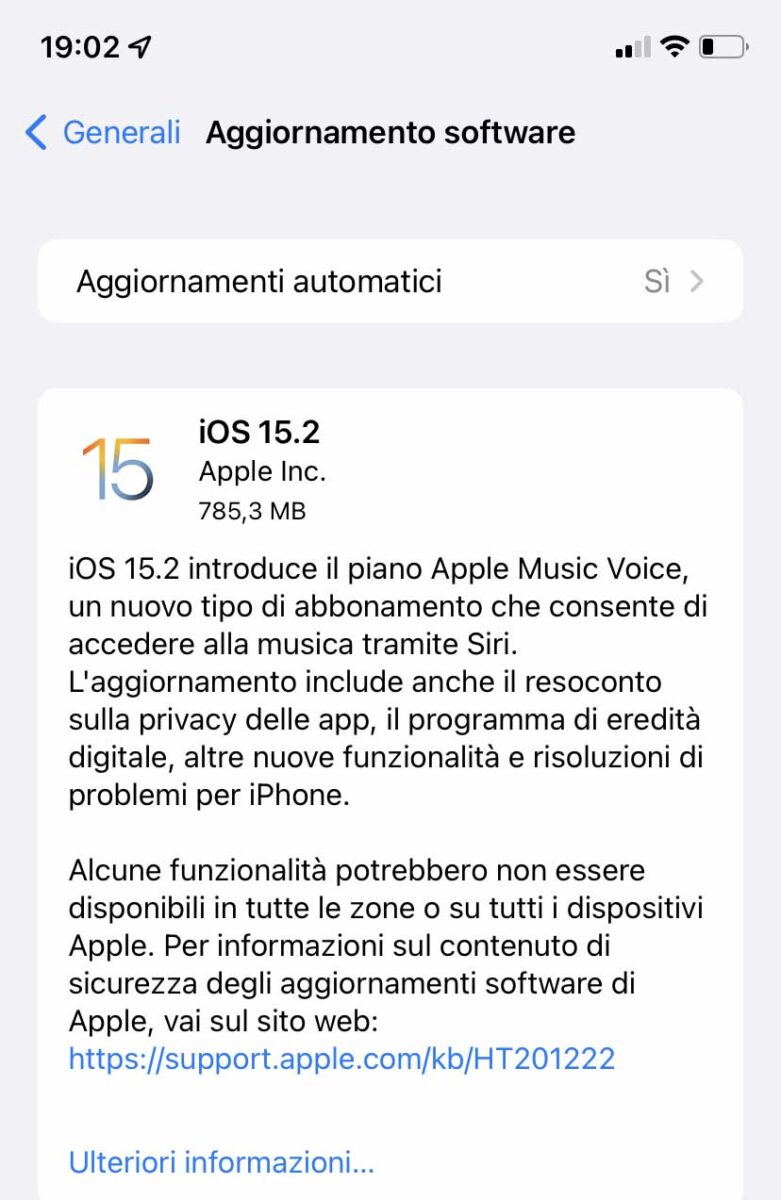 Disponibile aggiornamento a iOS 15.2 e iPadOS 15.2