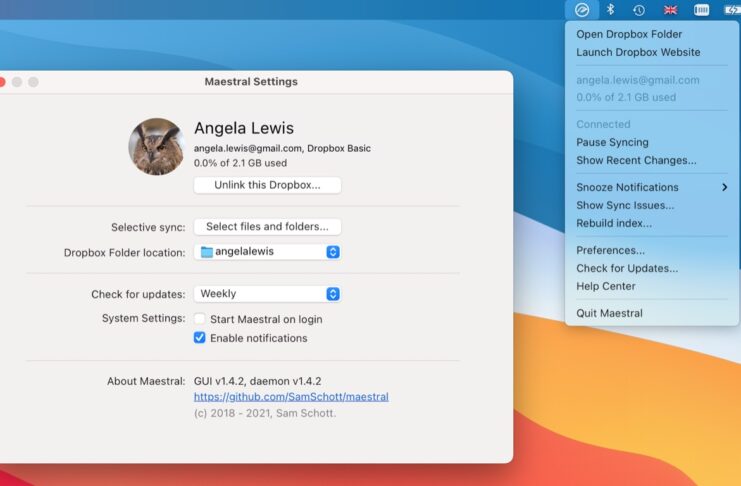 Maestral, il client open source per Dropbox