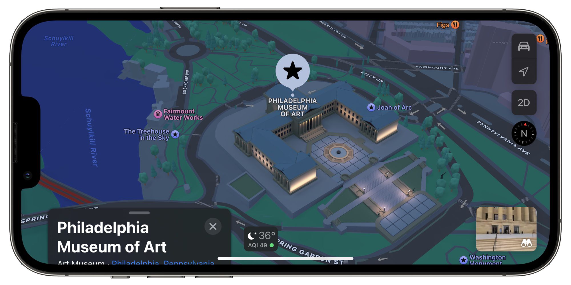 La vista 3D in Mappe di Apple anche per Filadelfia