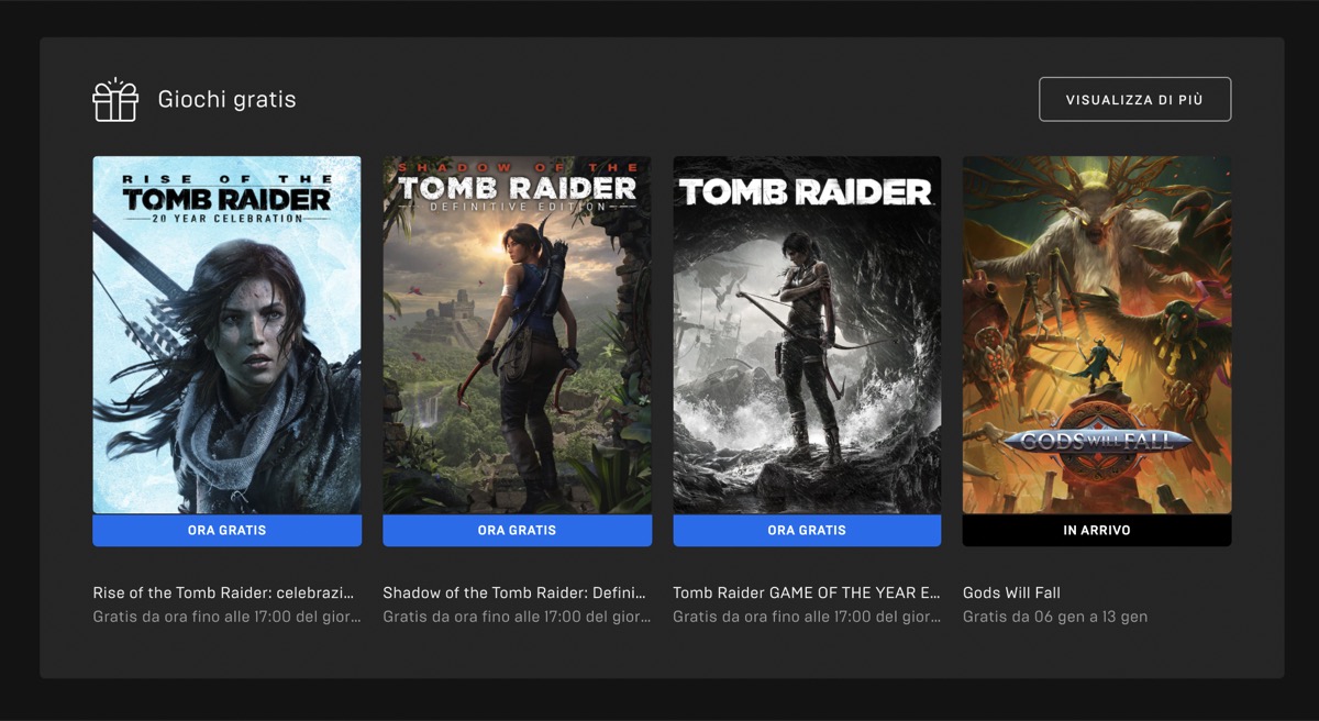 La trilogia di Tomb Raider gratis su Epic Games Store