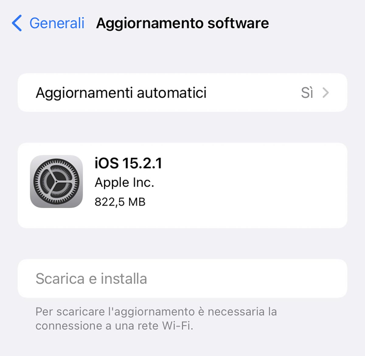 Disponibile aggiornamento a iOS 15.2.1 e iPadOS 15.2.1