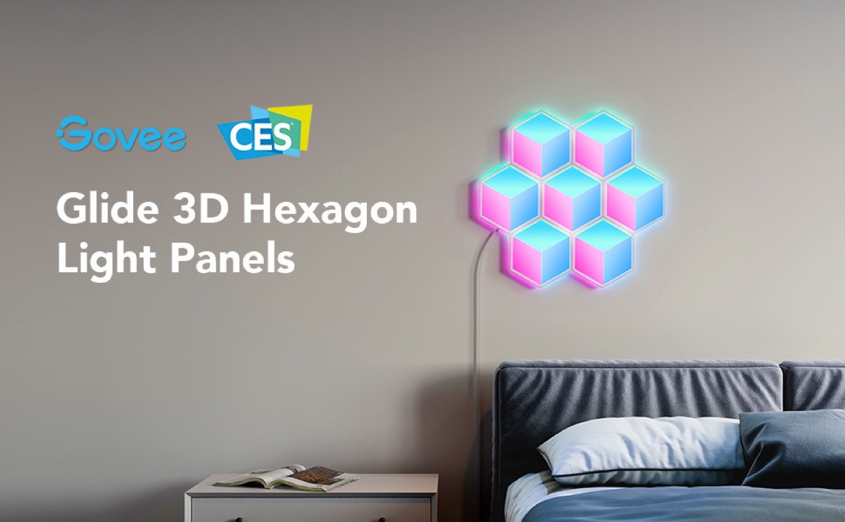 Al CES 2022 Govee Glide 3D, i pannelli LED esagonali con effetto 3D