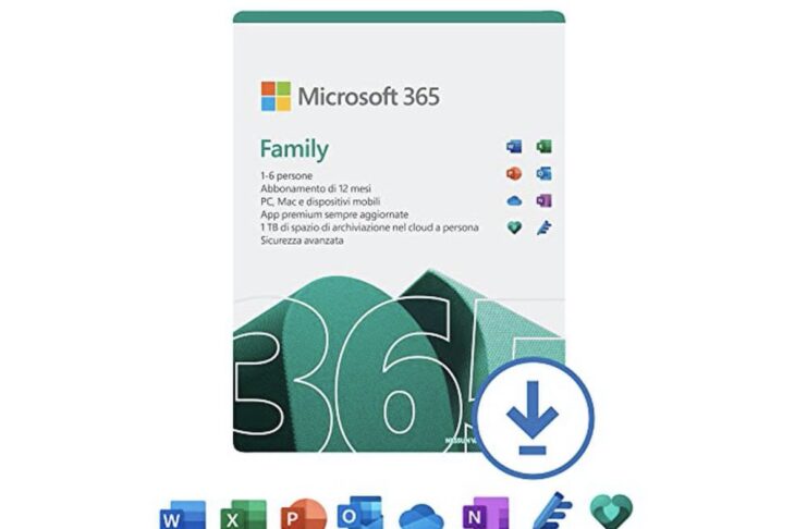 Sconto 44% su Microsoft Office 365 Family, 6 licenze a 54,99 euro fino a mezzanotte