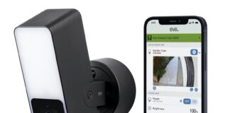 Eve Outdoor Cam al CES 2022 la videocamera Homekit con riflettore di Eve 