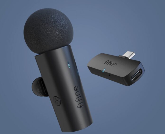 FIFINE, il microfono senza fili per smartphone, tablet e notebook in offerta a 26 euro