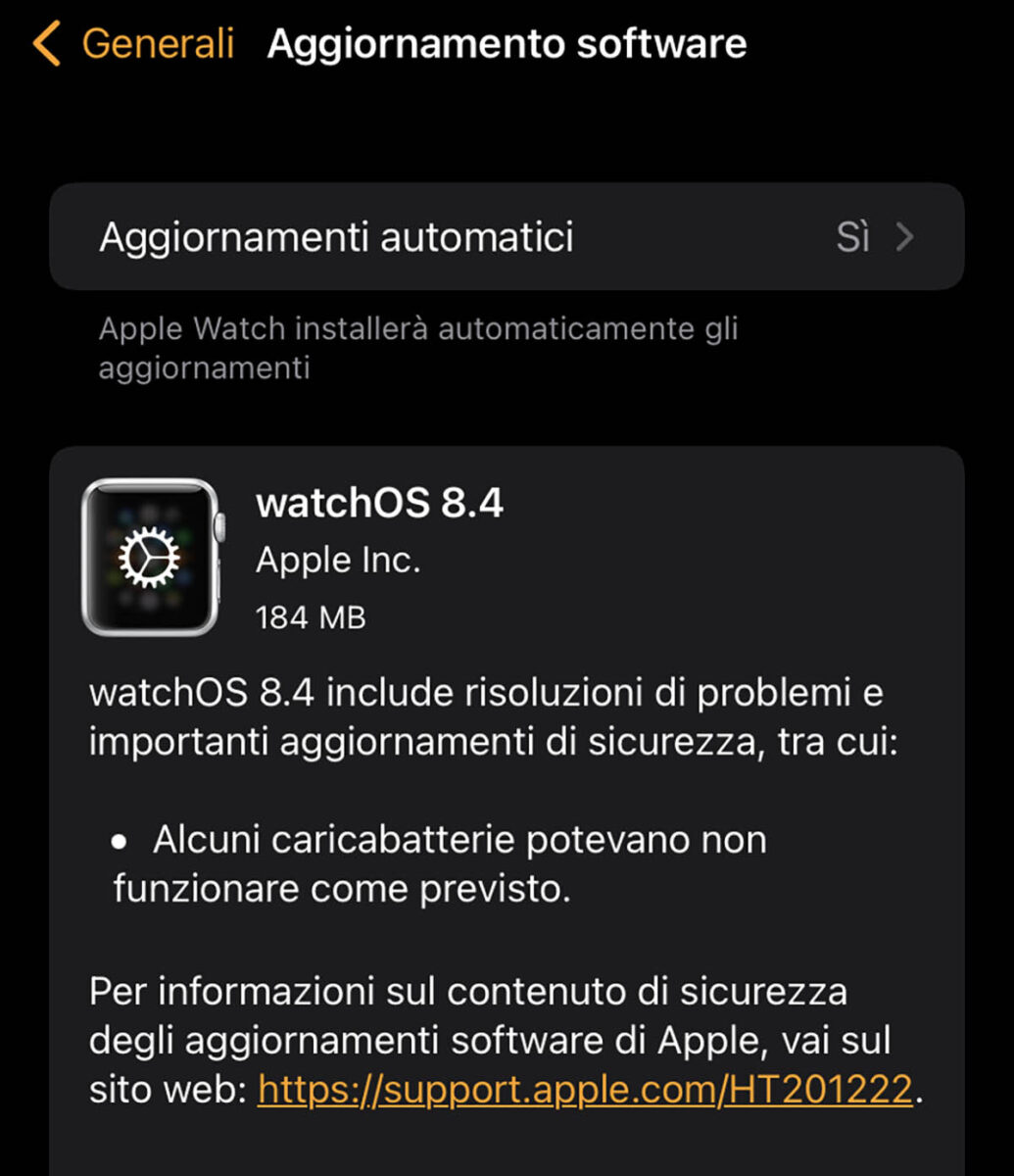 Disponibile watchOS 8.4, risolto bug con caricabatterie di terze parti