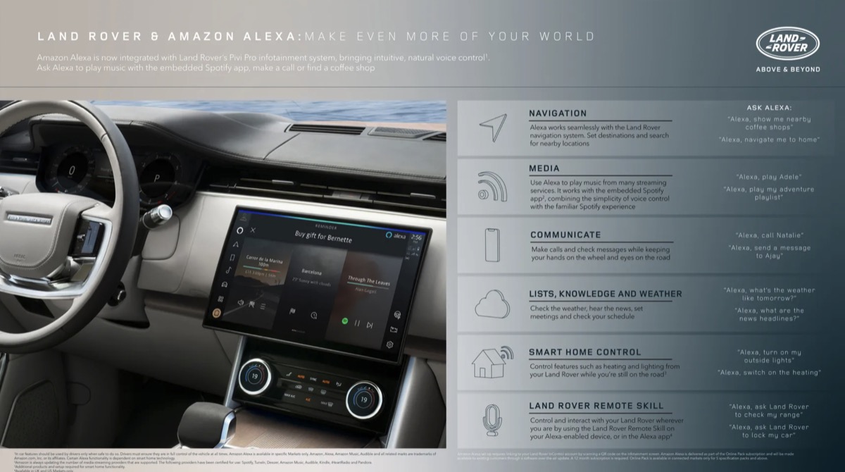 Alexa sale a bordo di migliaia di Jaguar e Land Rover Alexa sale a bordo di migliaia di Jaguar e Land Rover