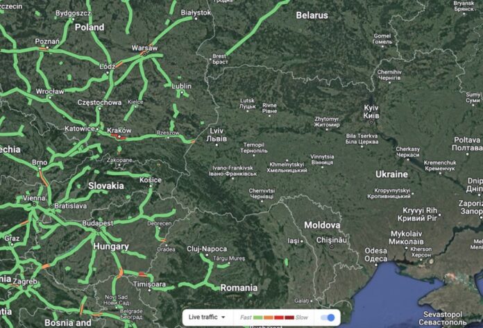 Google disabilita i dati sul traffico di Google Maps in Ucraina